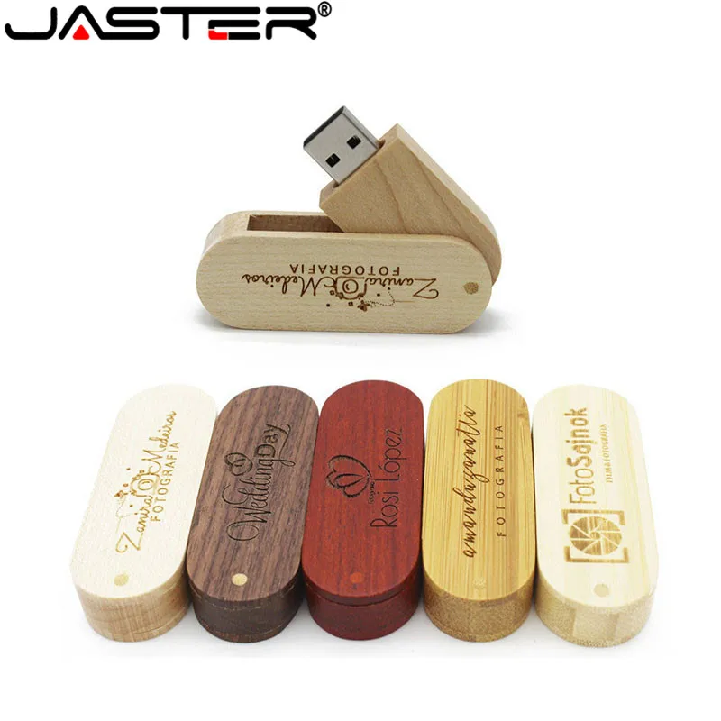 

JASTER (over 10 PCS free LOGO) rotatabl wood keychain usb flash drive thumb drive pendrive 8gb 16gb 32gb Photography gift