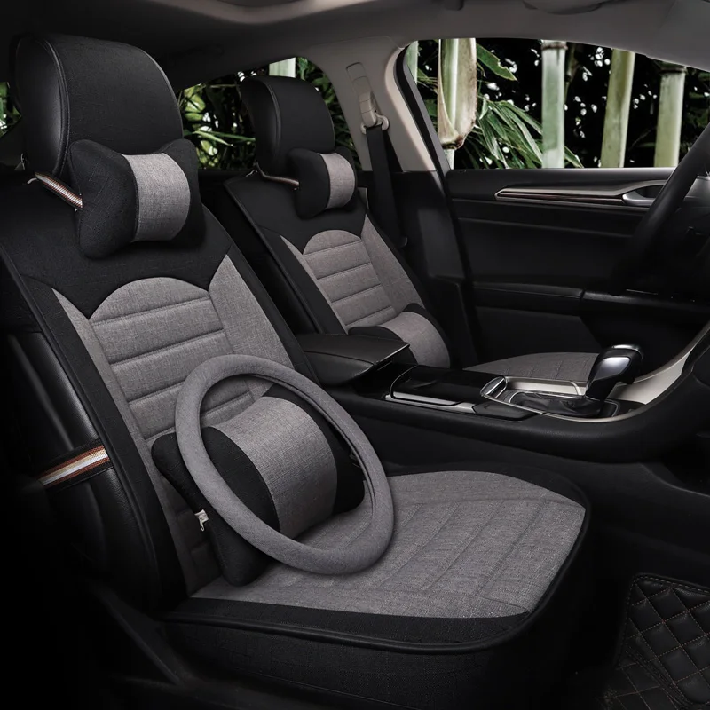 Льняные материалы автомобильные чехлы на сиденья для toyota volkswagen RAV4 skoda rapid Lexus ES IS LS