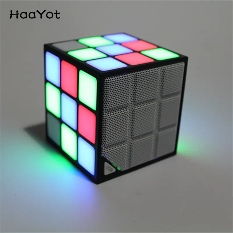 HAAYOT мини красочные светодиодные Migic динамик с функцией Bluetooth квадратный Hi Fi