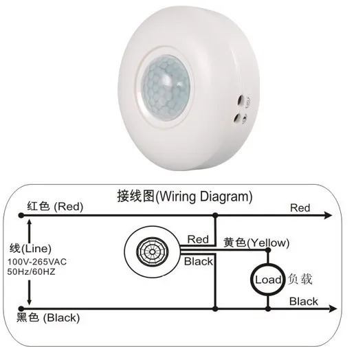 Потолочный инфракрасный датчик движения Сенсор автоматической системы "умный дом" Сенсор переключатель AC110~ 250 Вольт(50/60 Гц