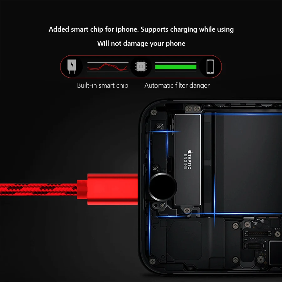 2 قطعة 3A 3 M كابل يو اس بي ل فون XS ماكس XR X 8 7 6 6 s زائد 5 5 S SE باد برو سريع شحن شاحن البيانات الحبل الهاتف المحمول الكابلات