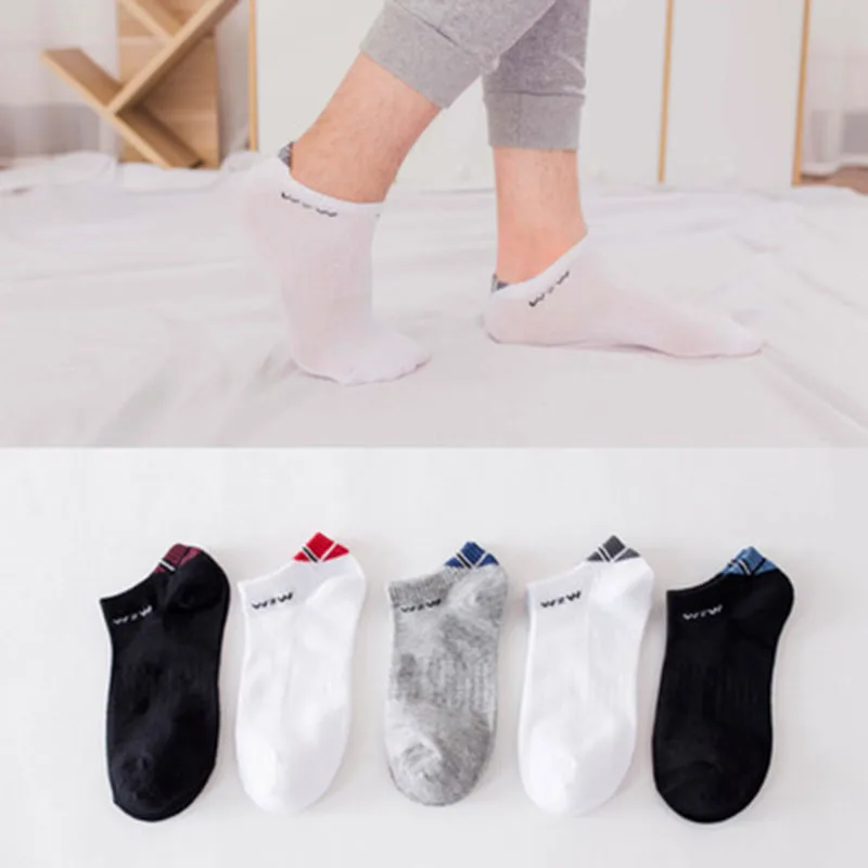 

Summer Mesh Breathable Letters Comfortable Ankle Socks Cotton Solid Letter Low Tube Thain Sports Short Socks Support Wholesale
