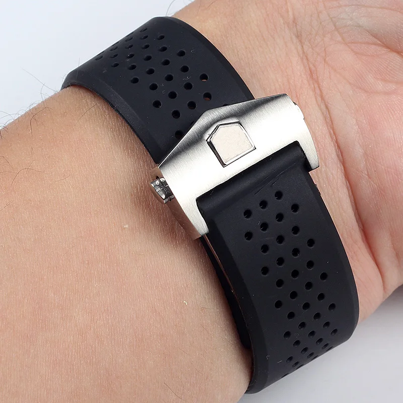 عالية الجودة سيليكون Watchbands ل كاريرا AQUARACER حزام (استيك) ساعة حزام 22 ملليمتر 24 ملليمتر الرجال الرياضة الغوص حزام مطاط مقاوم للمياه