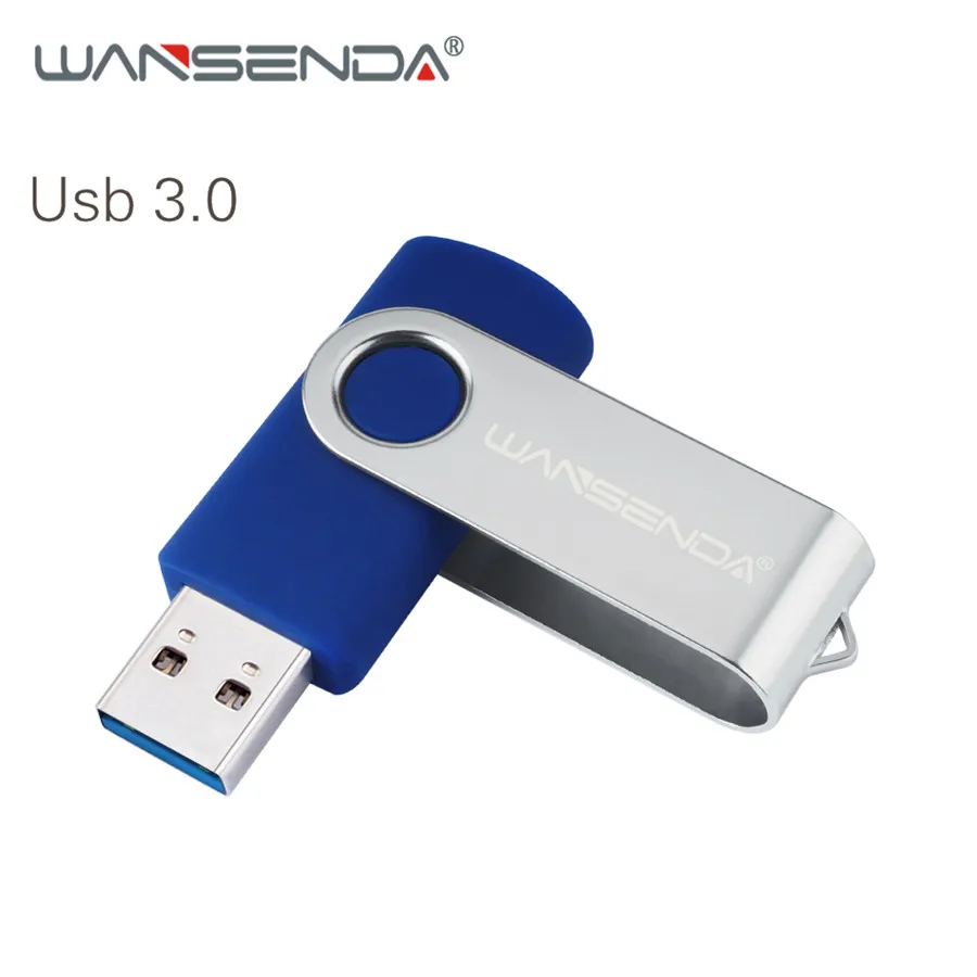 WANSENDA D303 USB флеш-накопитель, usb-накопитель 3,0, флеш-накопитель 256 ГБ, 128 ГБ, 64 ГБ, 32 ГБ, 16 ГБ, 8 ГБ, флеш-накопитель, Вращающаяся Usb карта памяти - Цвет: Синий