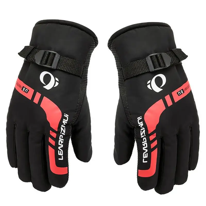 Профессиональные зимние лыжные перчатки для взрослых водонепроницаемые теплые перчатки зимние детские ветрозащитные лыжные перчатки для сноуборда - Цвет: A