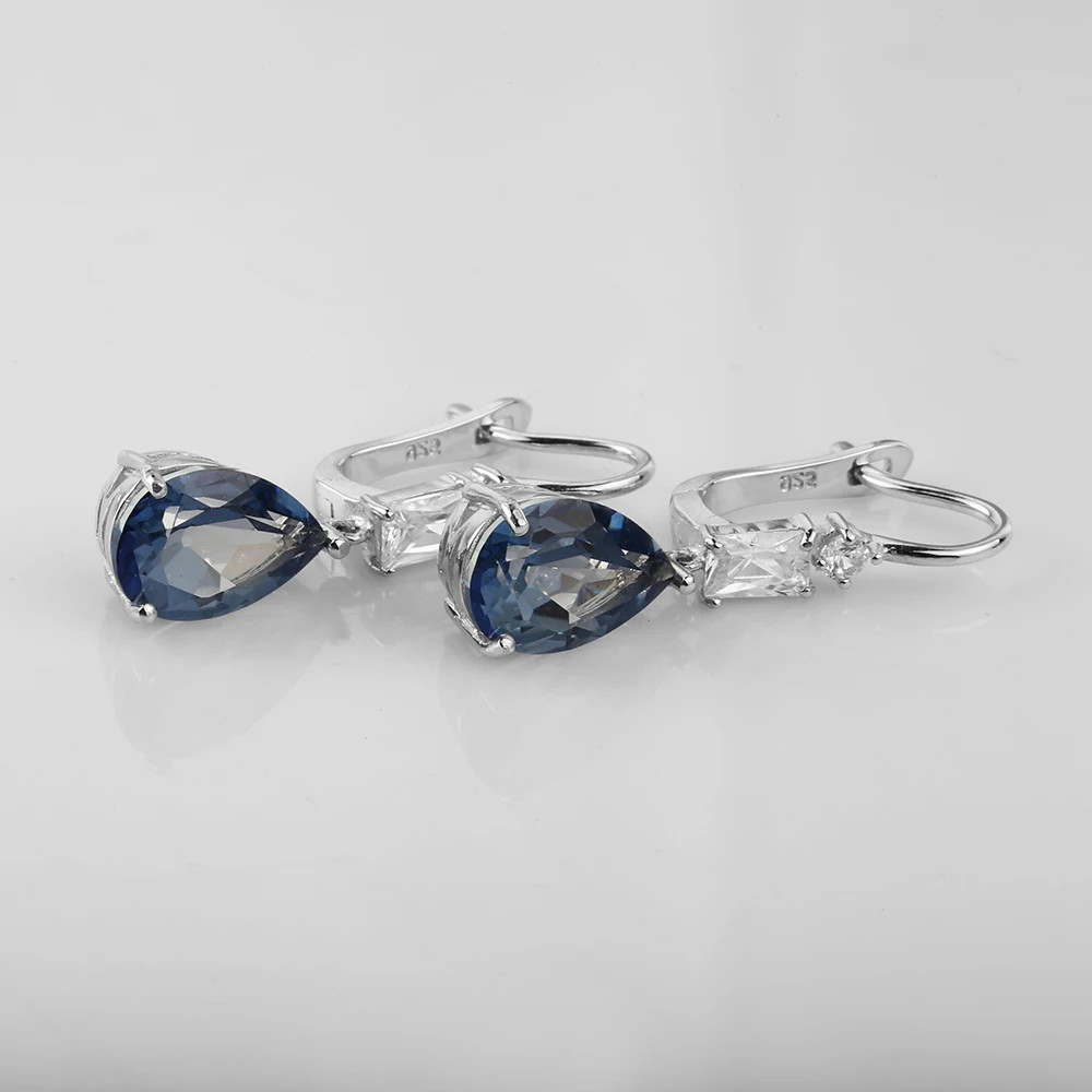 Женские модные серьги Gem's Ballet натуральный иолит Синий Мистический кварцевый
