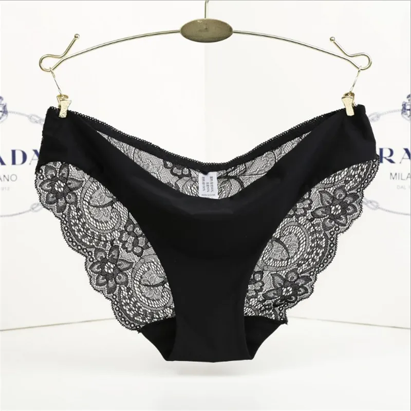 

LeafMeiry #711 Transparent Lace Underwear for Women Seamless Big Size Sexy Panties 9 Color Comfort Women Briefs