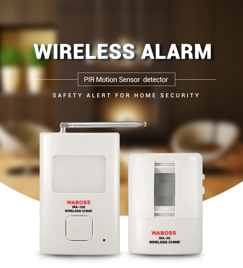 

NEW 1PCS Wireless Alarm PIR Motion Sensor detector Safety Alert for Home Security Alarm systems with Nightlight Welcome device
