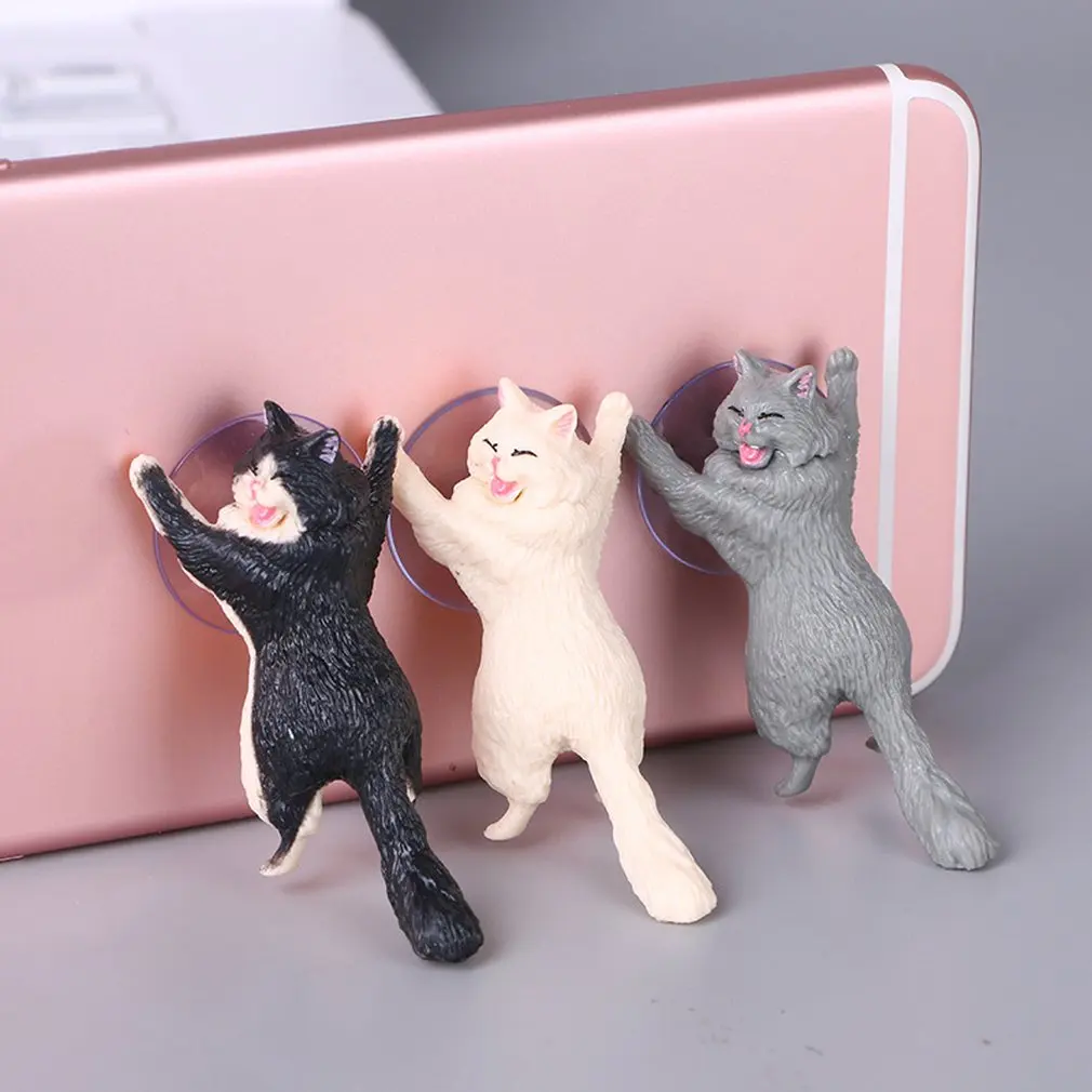 Cute Cat Support Phone Holder Sucker Resin Mobile Stand Tablets Desk Design high quality Smartphone | Мобильные телефоны и