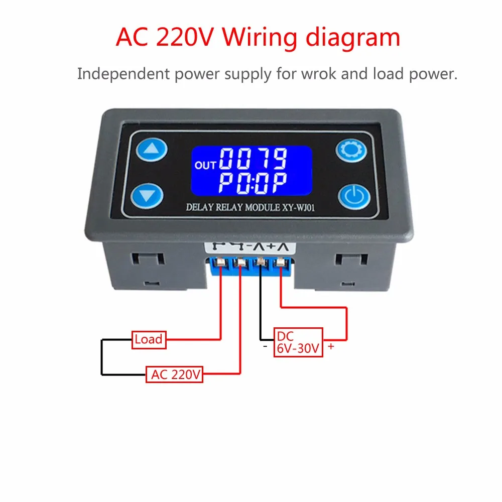 DC 6-30 в реле времени модуль цифровой светодиодный двойной дисплей реле таймер переключатель цикл запуска модуль для умного управления
