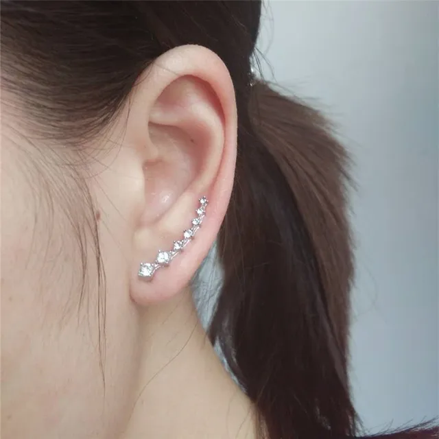 New Crystal Earring Cuff Sweep Wrap Silver Gold Ear Rhinestone New Crystal Earring Cuff Sweep Wrap Silver Gold Ear Rhinestone Climber Clip Cuffs Earrings For