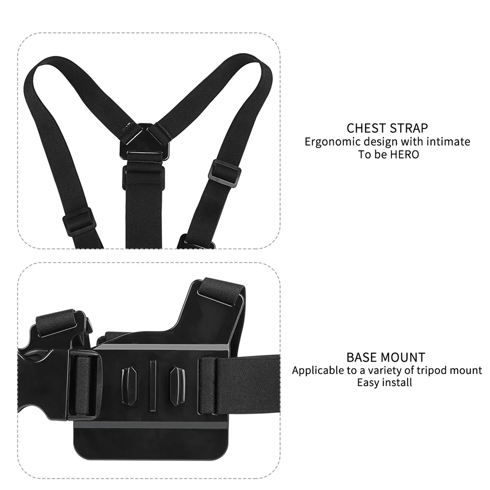 تبادل لاطلاق النار شريط للصدر شريط للرأس جبل تسخير حزام ل GoPro بطل 7 6 5 أسود 4 Xiaomi يي 4 K Sjcam Sj4000 eken H9 قبضة اليد العائمة ضد الماء