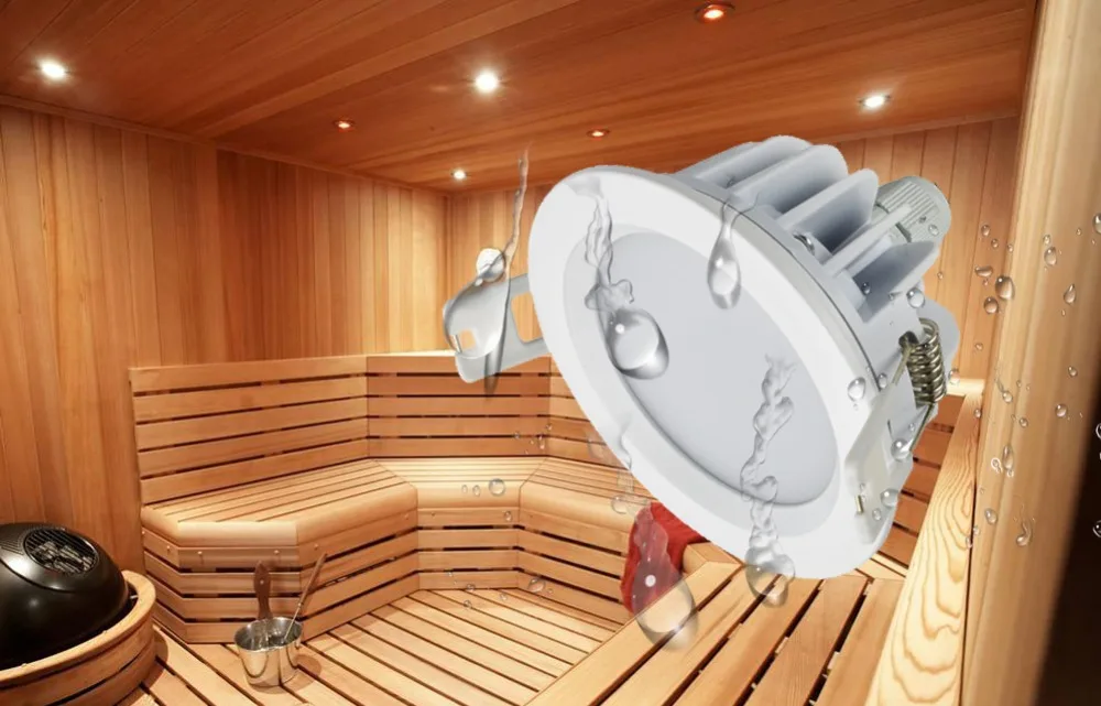 5w 7w LED Downlight 90mm 3.5inch, Open hole size 80mm 3inch AC 85-265V IP65 for outdoor bathroom Sauna room Ceiling Spot Light downlighter