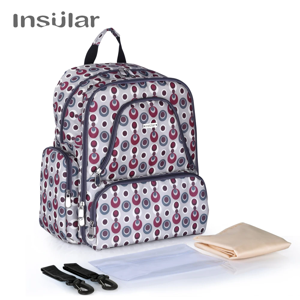 

Fashion Multi Functional Large Capacity Double Shoulder Baby Diaper Bag Waterproof Printed Nylon Mommy Backpack Diaper Bag C1068