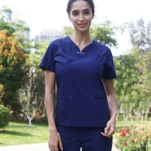 Летние Скрабы женские скраб набор униформа медсестры медицинский костюм больница спа Повседневный Топ Брюки стоматологическая клиника Спецодежда