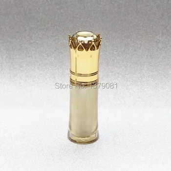 

High Quality 30ml Acrylic Lotion Pump bottle,Gold Shampoo bottles 30cc Crown Shape Empty Cosmetic Packing Container