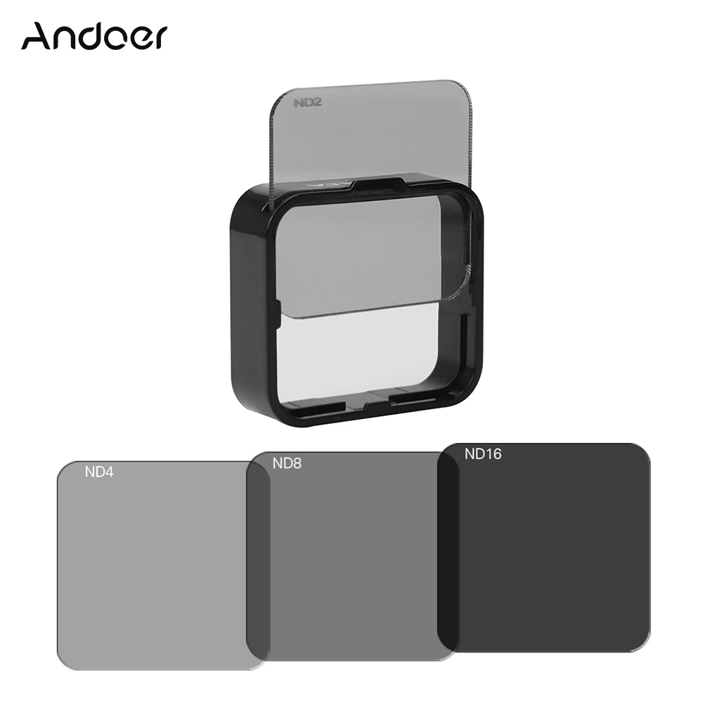 

Andoer Square ND Lens Filter Protector Kit Set(ND2/ND4/ND8/ND16) for GoPro Hero4/3+/3 w/ Mounting Frame Holder