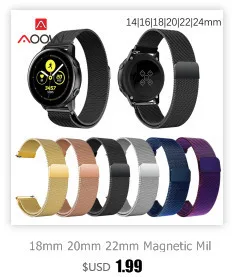 18 мм 20 мм 22 мм Магнитная Миланская петля для samsung Galaxy Watch Active 42 мм 46 мм gear Sport S2 S3 Amazfit bip huawei ремешок