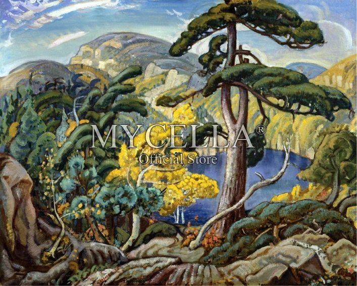 

5d Diy Diamond Painting Pine tree Bright Land Art Cross Stitch Diamond Embroidery Landscape Canada Full Mosaic Home Decor Gifts