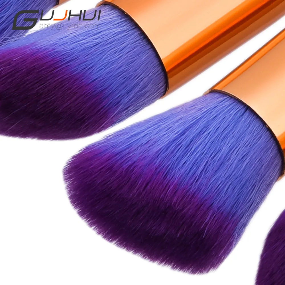 GUJHUI Make Up Foundation бровей подводка для глаз Румяна косметический корректоры волос Фиолетовый макияж кисточки с деревянной ручкой H30328