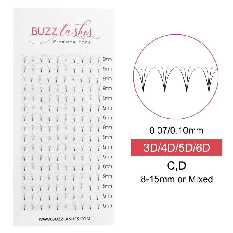 

Buzz Lashes Premade Wide Fans 3d/4d/5d/6d Russian Volume Eyelash Extensions Heat Bonded Pre fanned Lash Mink Eyelashes Supplies