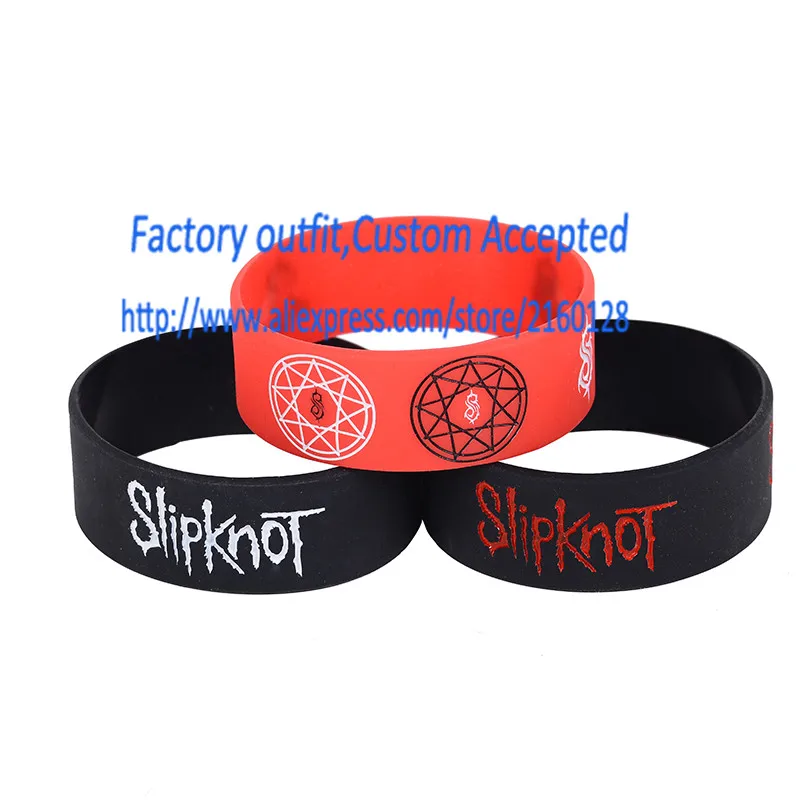 1PC Slipknot Silicone Wristband Alternative Style Music Bracelet Adult Size Promotion Wholesale