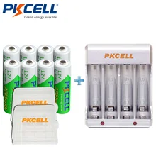 8 аккумуляторов PKCELL AA Ni-MH 1,2 V 2200mAh с низким саморазрядом AA с 2 коробками+ 1 комплект зарядное устройство 8174