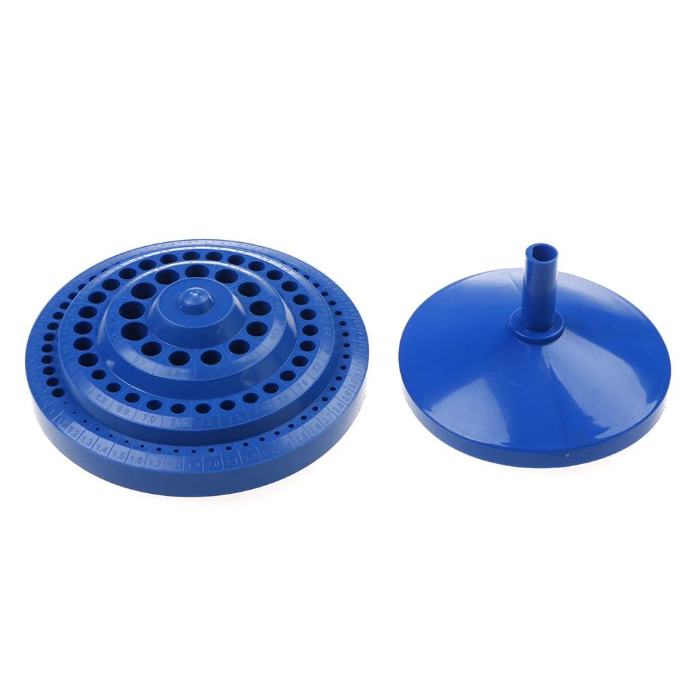 100pcs Holder Round Shape Plastic Hard Drill Bit Storage Case Blue Bits