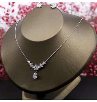 

Carat CZ Colar De Cristal e Brincos Conjunto de Joias Para O Casamento Festa Nupcial Noite