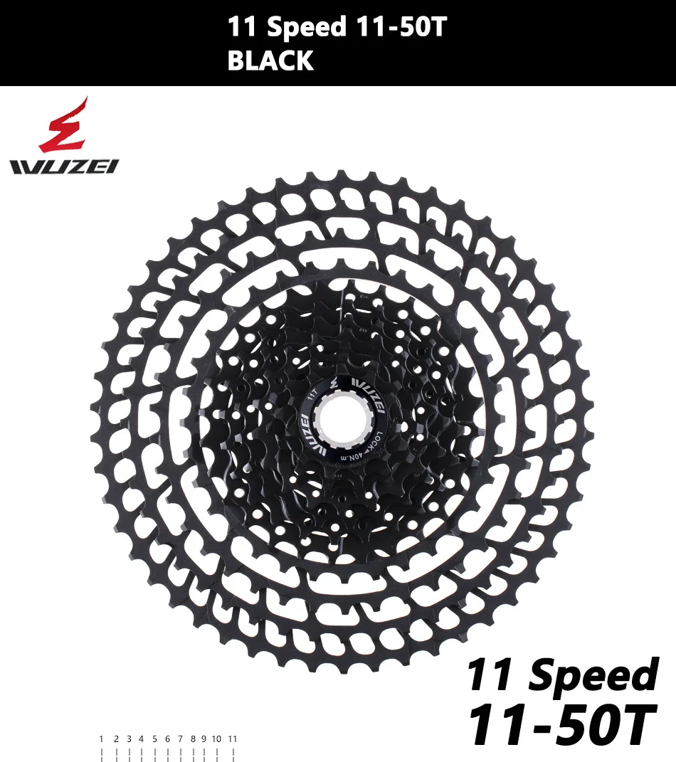 WUZEI MTB 11 скорость 11-50T 11-52T кассета 365g Сверхлегкая велосипедная обгонная муфта 11t Запчасти для велосипеда горный для Shimano M9000 M8000