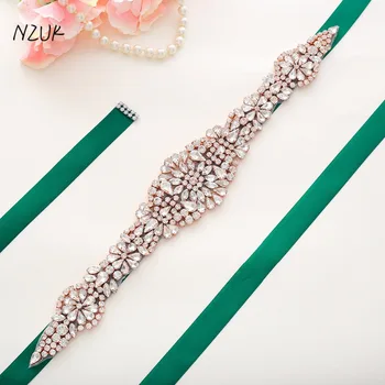 

Rhinestones Bridal Belt Luxury Crystal Wedding Belt Rose Gold Diamond Bridal Sash For Wedding Bridesmaid Dress Y123RG