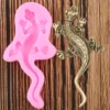 Gecko – moule 3D en Silicone en forme de lézard, pour fabrication de sucre, résine pour Fondant, outils de décoration de gâteaux, cuisine, cuisson de bonbons au chocolat ► Photo 1/6