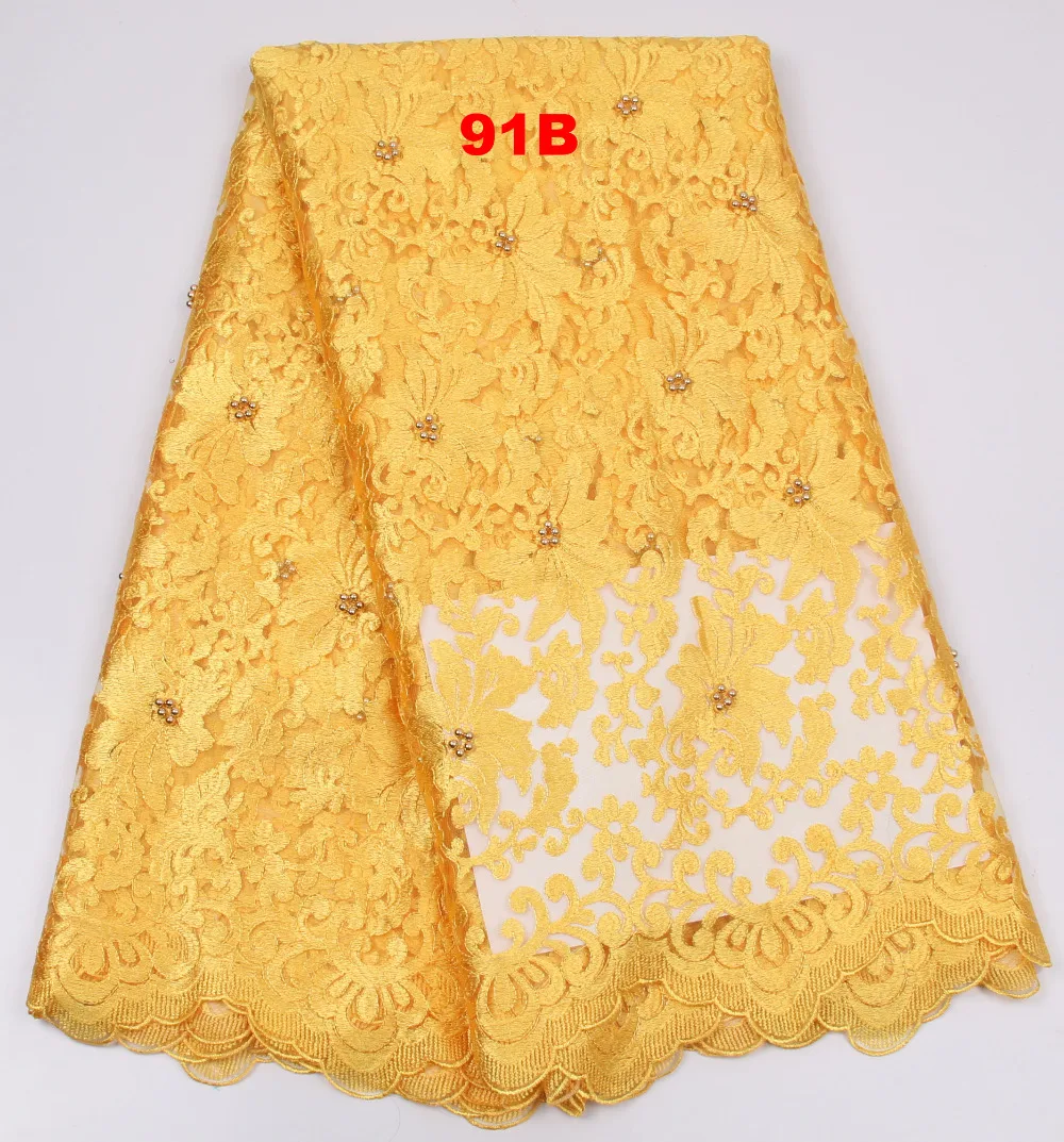 Fancy Beads Mesh Netting Fabric Embroidery Designs Wholesale French Lace Water Soluble Tulle