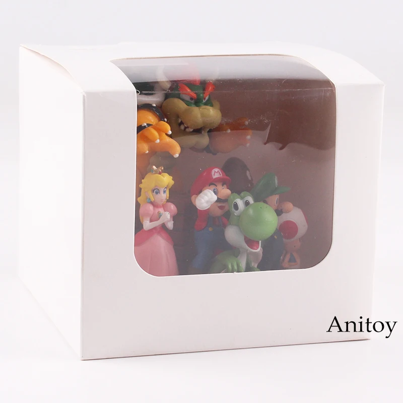 Super Mario Bros Bowser Princess Peach Yoshi Luigi Toad Goomba PVC Action Figure Toy Model 3~10cm