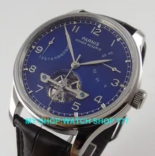 43mm PARNIS 2016 new fashion blue dial Automatic Self Wind mechanical movement men watches High quality
