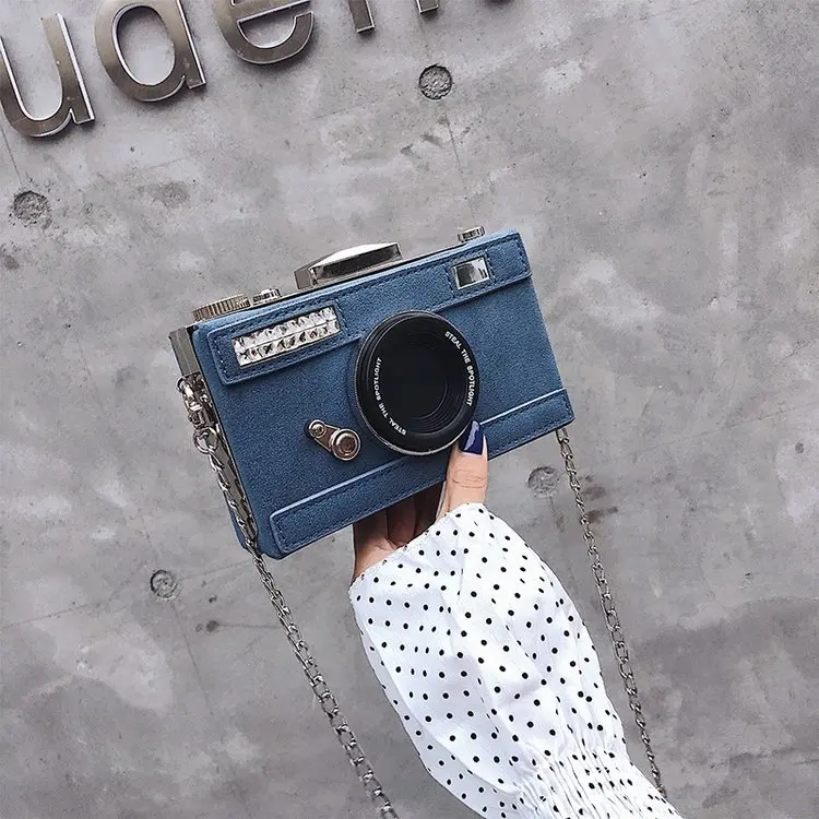 Collection  Personalized Design Fashion Camera Shape Clutch Nubuck Shoulder Bag Ladies Casual Mini Messenger Ba 