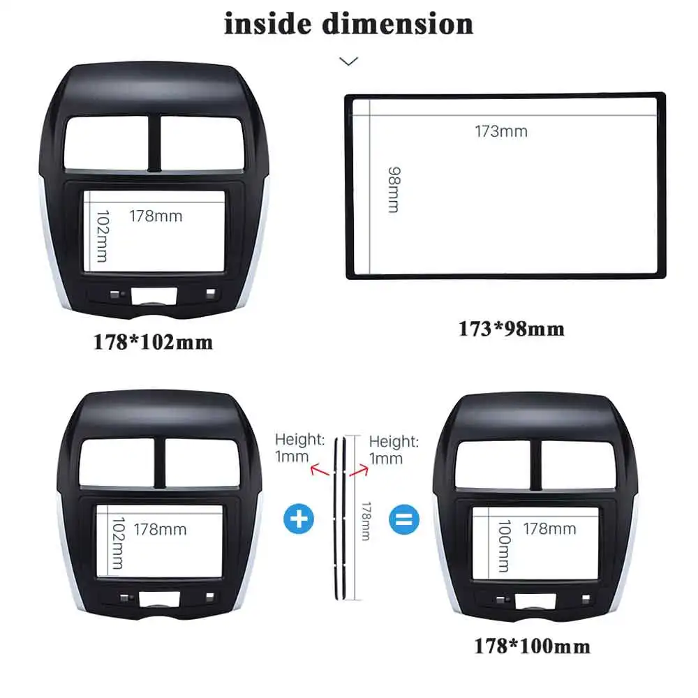 2DIN Автомагнитола фасции Для 2012 Mitsubishi ASX Outlander Spor RVR Стерео Переходная тире CD отделка установочный комплект рамка двойной Din
