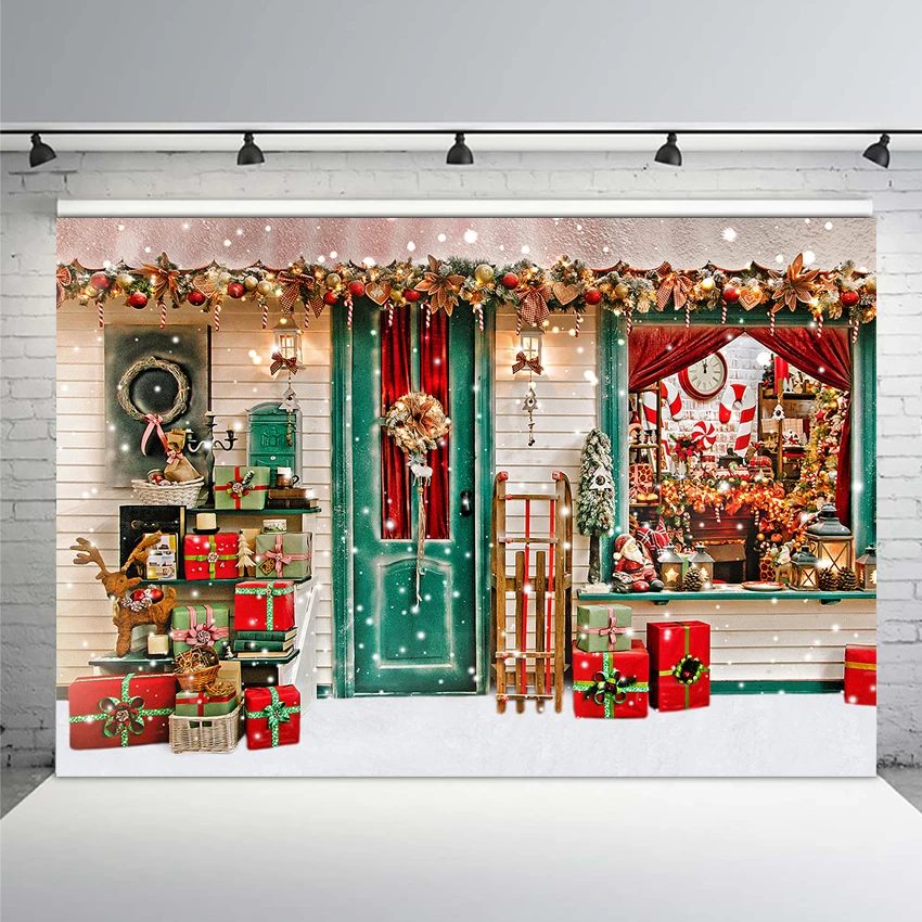 

MEHOFOTO Photography Backdrop Christmas Gift House Celebrate Background Photocall Photographic Photo Studio Photobooth