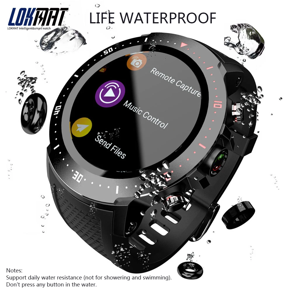 LOKMAT LK04 4G LTE Смарт-часы телефон Android 7,1 четырехъядерный 1,3 ГГц 1 Гб+ 16 Гб 2-мегапиксельная камера 1,39 дюймов часы gps водонепроницаемый пульс