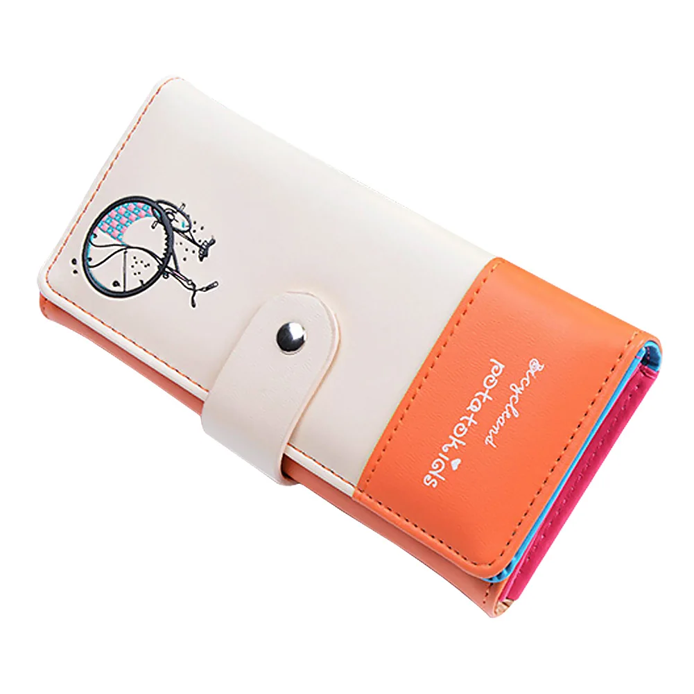 

Fashion Design PU Leather Purse Lady Women Wallet Clutch Long Bicycle Pattern Zip Card Holder Top Quality AB@W Women bag