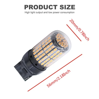 

T20 7440 WY21W Bulb Yellow 144SMD LED Cars Tail Reverse Backup Lights Useful New