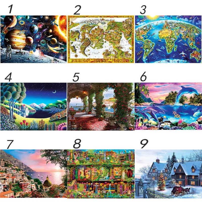

1000PCS Children Adult Paper Puzzle Toy Puzzle Decompression Landscape Earth Puzzle Toy Cartoon Christmas Birthday Gift