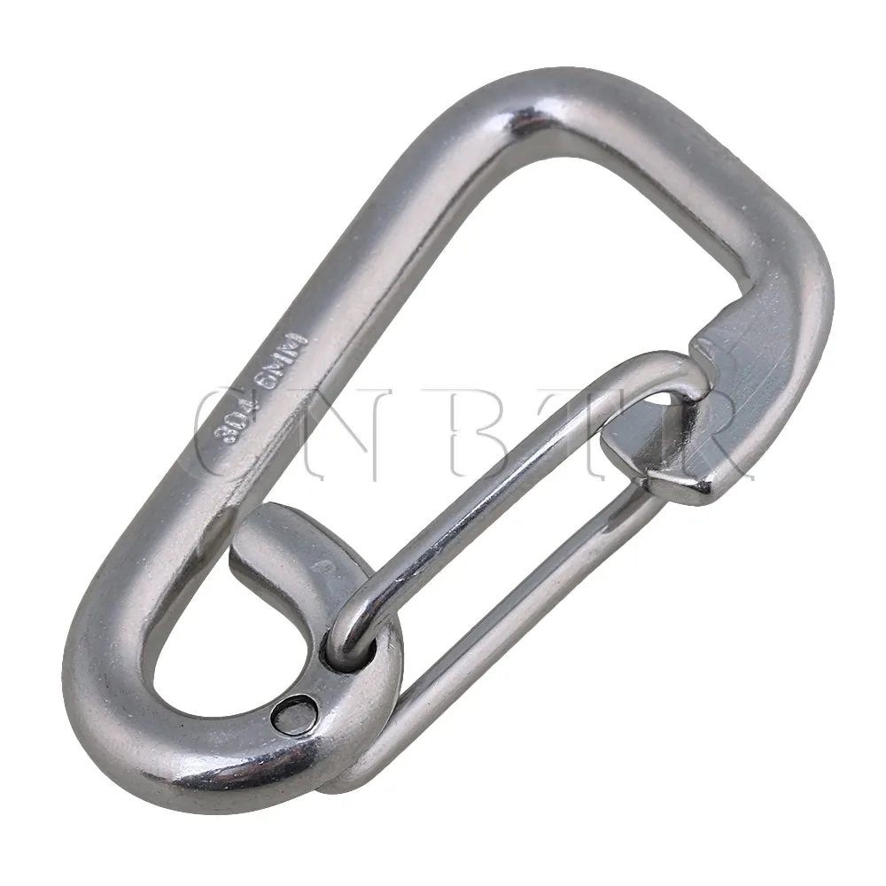 

CNBTR M6x60MM Silver Stainless Steel Hiking Spring Snap Hook Carabiner