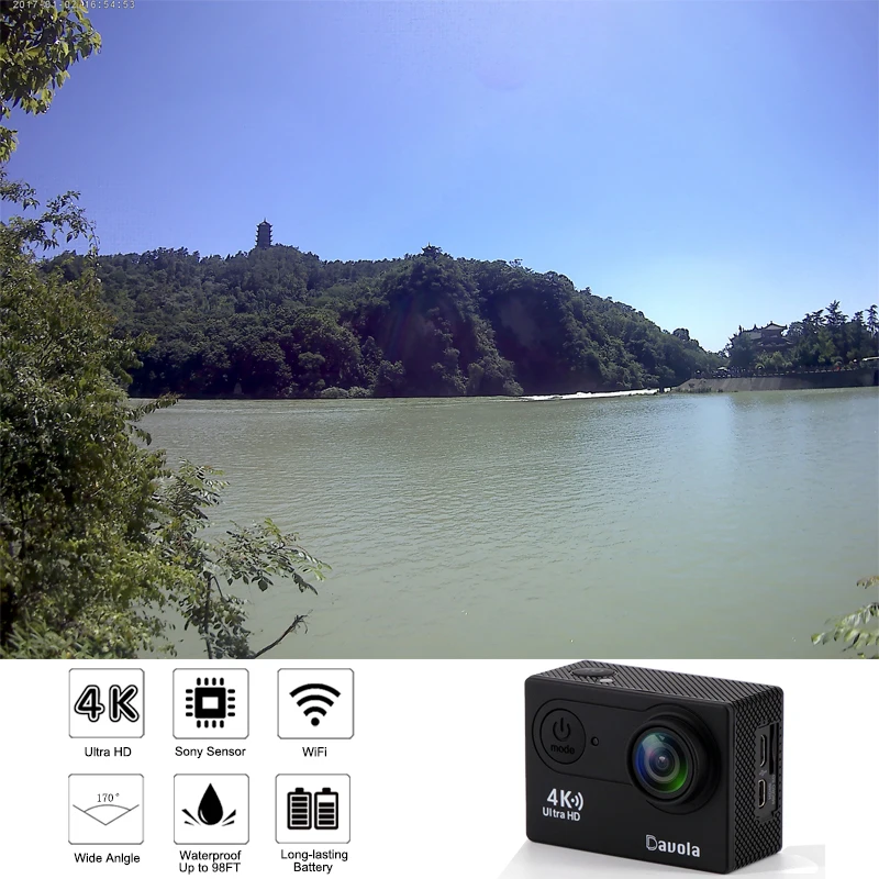 Davola Экшн камера 4 K Wi Fi водостойкий подводный Go Sport HD 1080 P Спорт на открытом воздухе