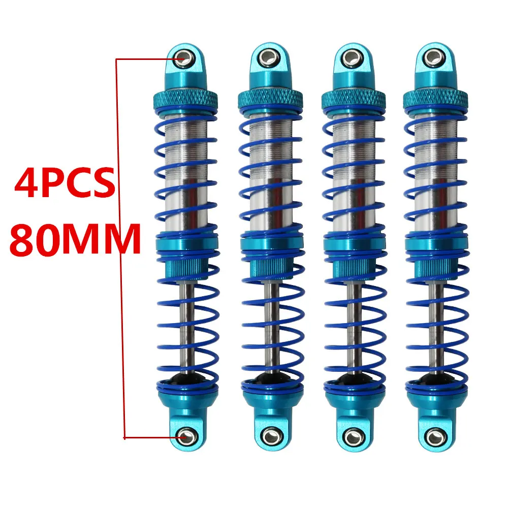 2 шт 4 шт металлический Амортизатор 70 80 90 100 110 120 масло Регулируемый для 1/10 RC Гусеничный осевой SCX10 Tamiya CC01 TRX-4 - Цвет: 4PCS 80MM
