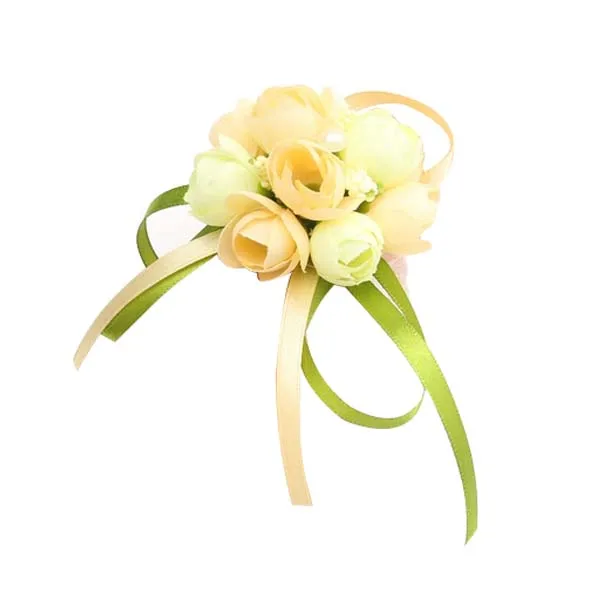 Alim Wrist Corsage Bracelet Bridesmaid Sisters Hand Flowers Wedding Alim Wrist Corsage Bracelet Bridesmaid Sisters Hand Flowers Wedding Party Bridal Prom Champagne In Artificial Dried From Home Garden On
