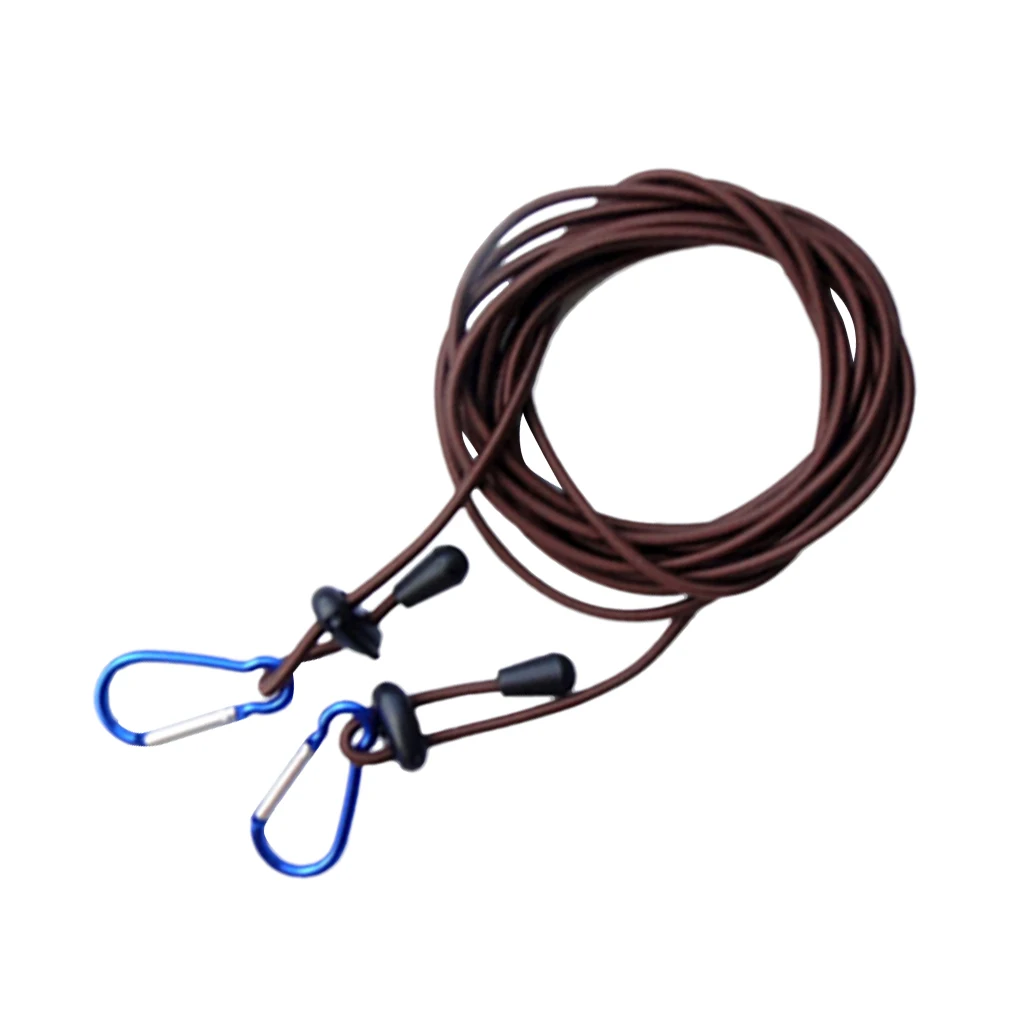 4mm 12' Kayak Canoe Tow Line Leash Lanyard with 2 Carabiner Clips for Camping Climbing Hiking Raftin Boating Surfing Accessory