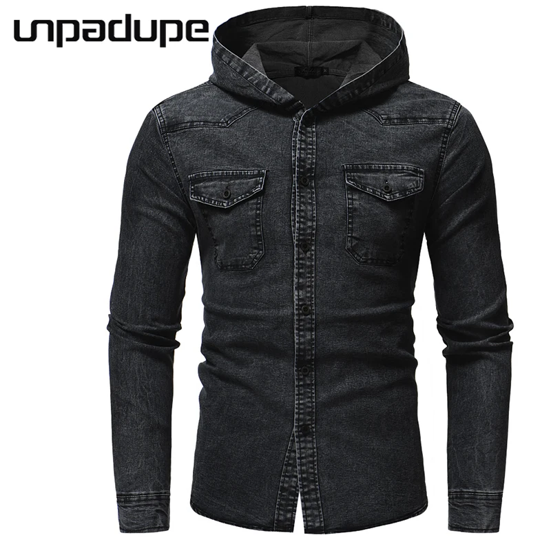 Men Style Combat Men'S Shirt Long Sleeve Casual Denim Cotton Soft Jeans