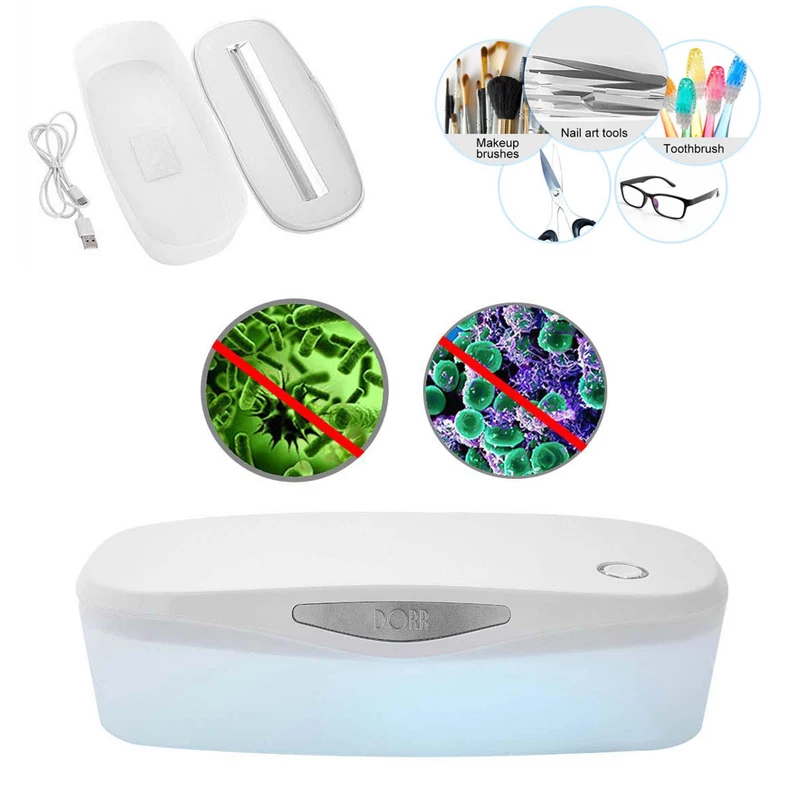 

UV LED Nail Sterilizer For Manicure Instruments Nail Tools Disinfection Nail Nipper Tweezers Metal Plastic Disinfector Box
