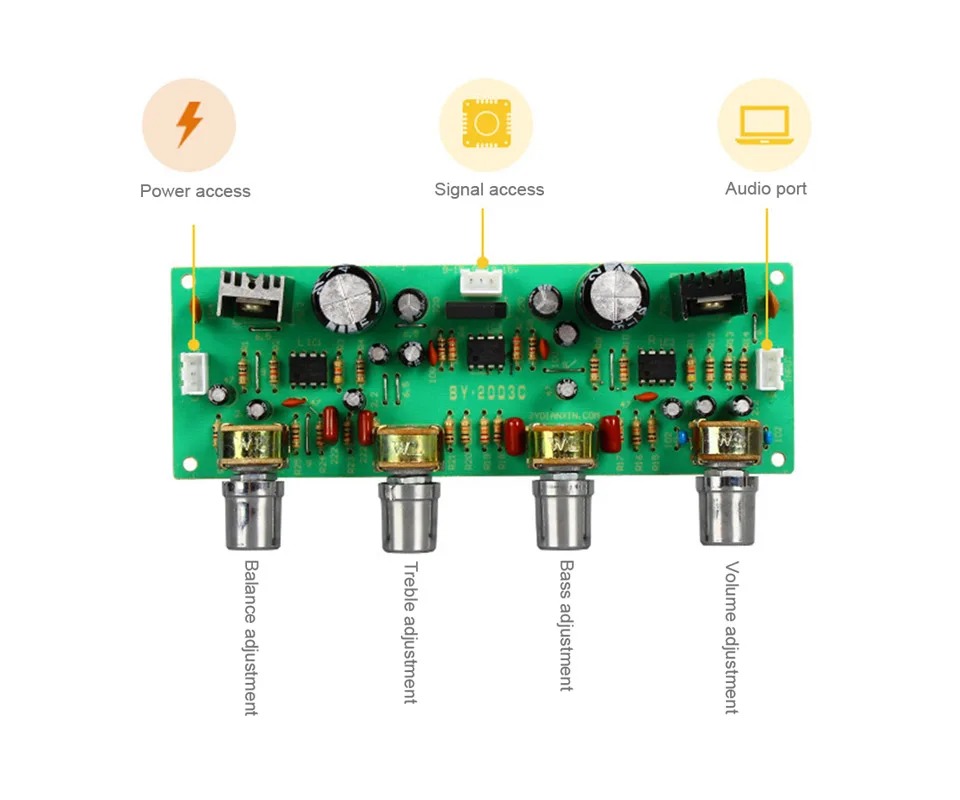 AIYIMA 2,0 NE4558 аудио предусилитель доска высоких частот бас баланс Регулируемый аудио предусилитель плата с регулятором тона Двойной AC 12-15